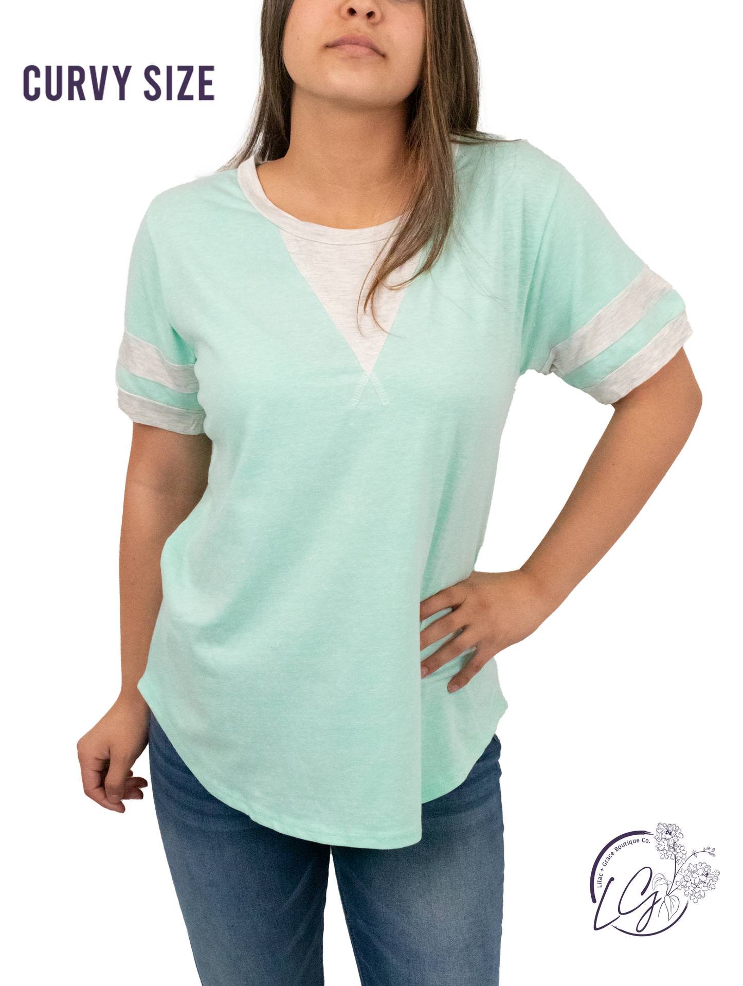 Curvy Bright & Bubbly Short Sleeve Top