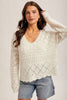 Open Knit V-Neck Crop Sweater
