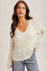 Open Knit V-Neck Crop Sweater
