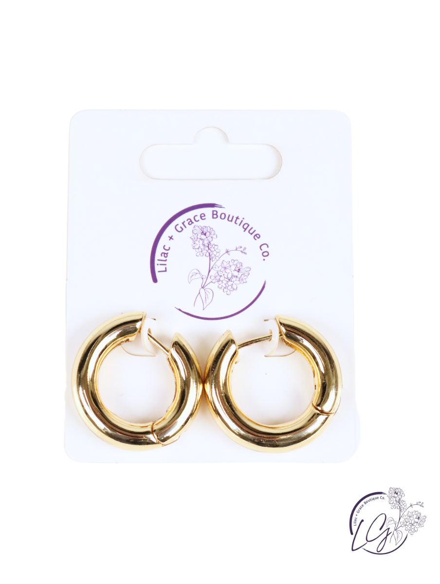 Round Chunky  Huggies Earrings