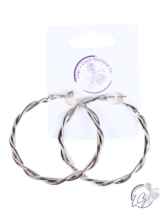 Large Twisted Hoop Earrings