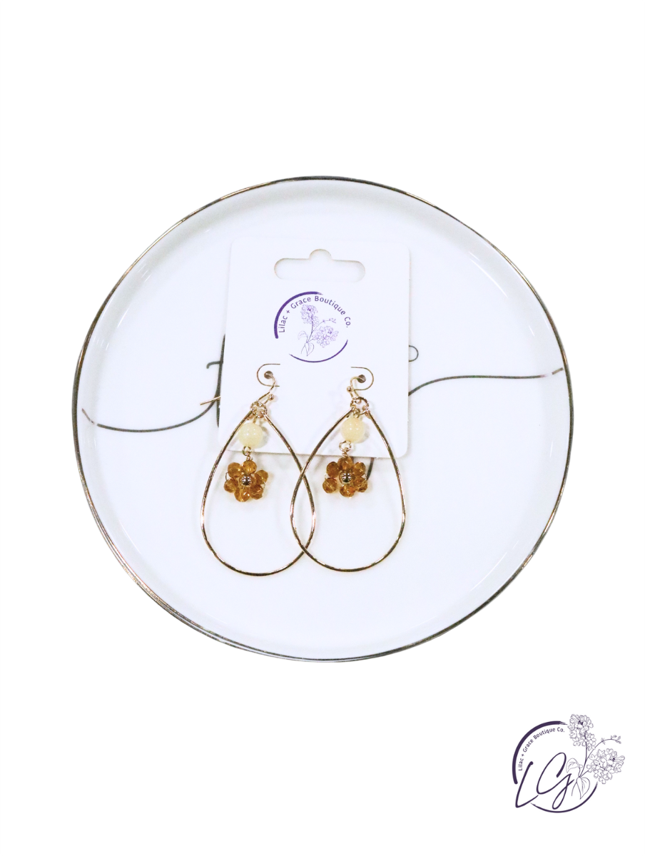 Flower Teardrop Earring