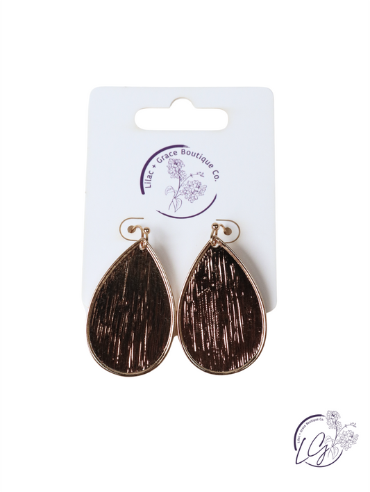 Large Brushed Teardrop Earrings