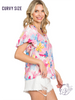 Curvy Floral Delight Summer Blouse