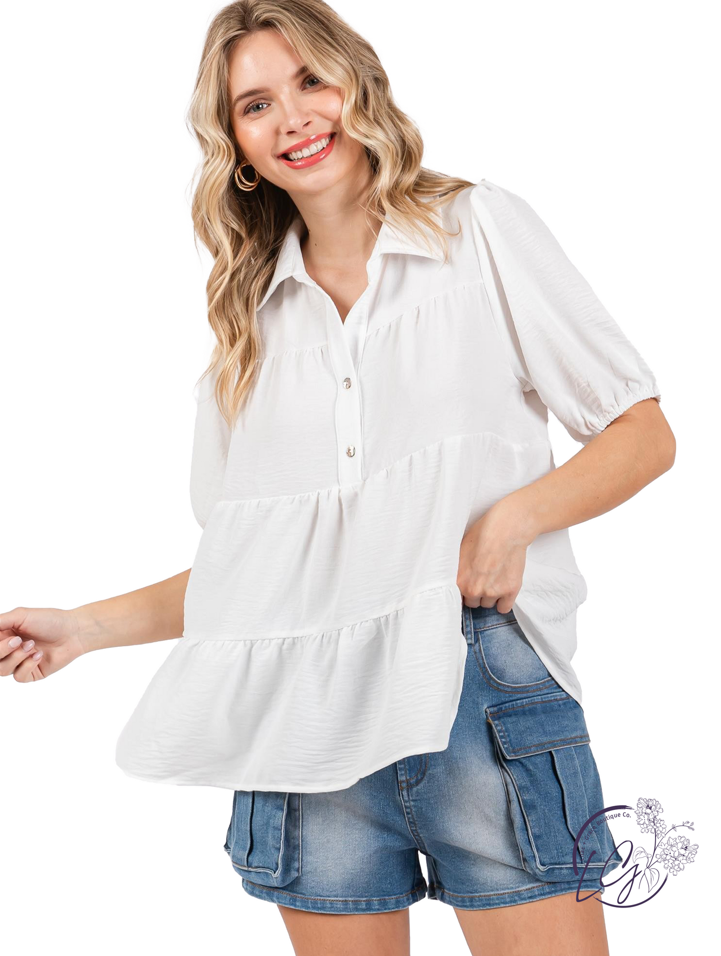 Graceful Gather Puff Sleeve Top