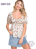 Curvy Sunshine Meadow Babydoll Top