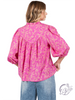 Pink Wave Ruffle Blouse