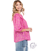 Pink Wave Ruffle Blouse