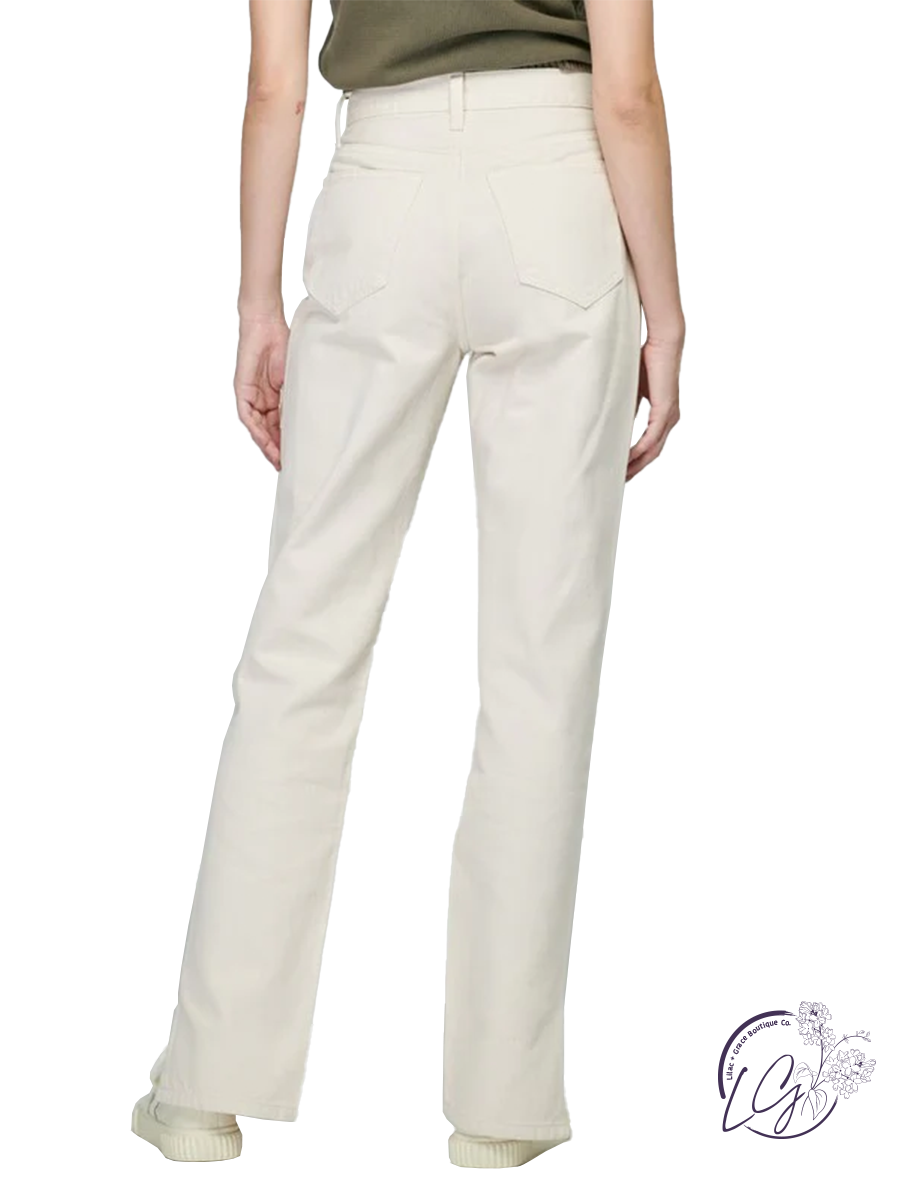 Thea High-Rise Straight W/ Side Slit Jean by Cello