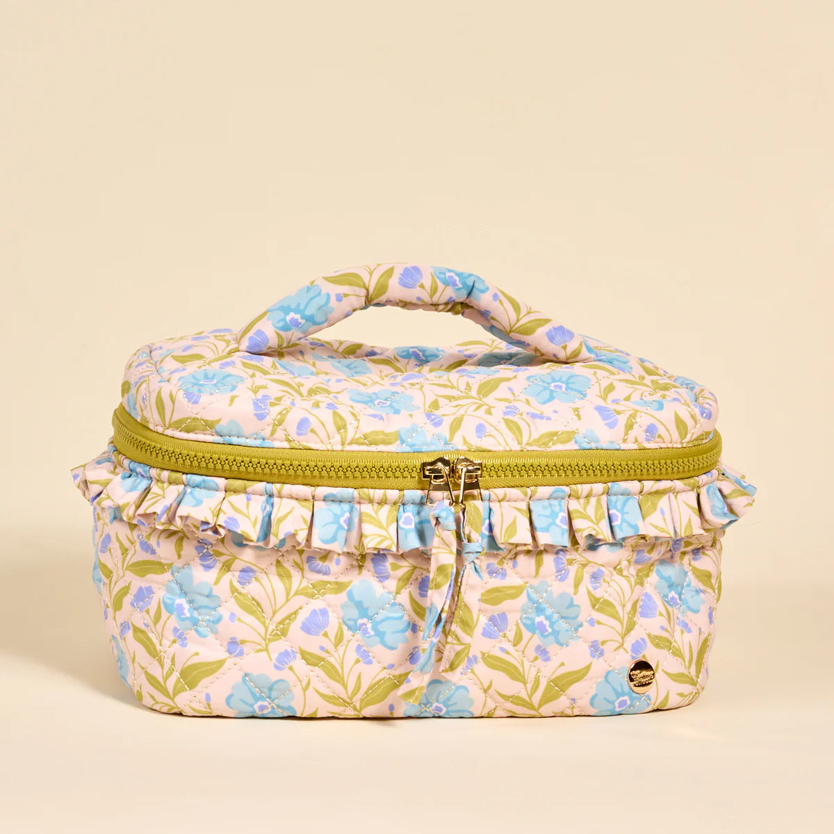 Ruffled Glam & Go Quilted Cosmetic Bag