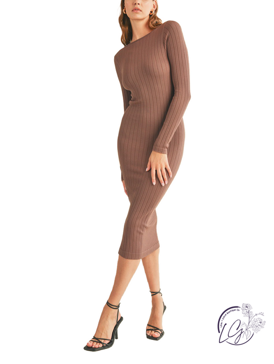 Sleek Serenity Ribbed Dress