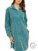 Midnight Sky Corduroy Shirt Dress