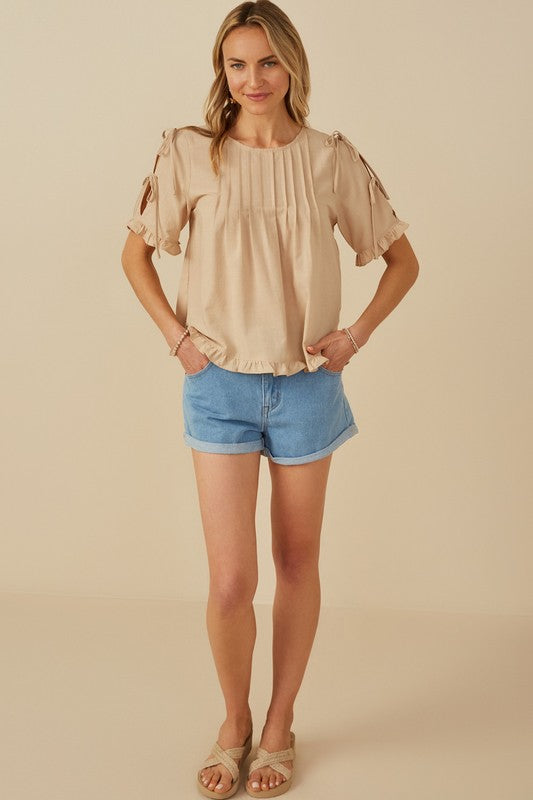 Pintuck Petal Top