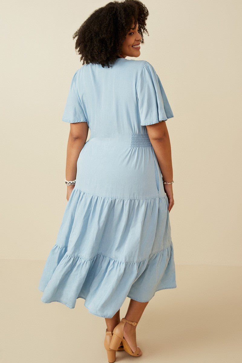 Curvy Meadow Breeze Denim Dress