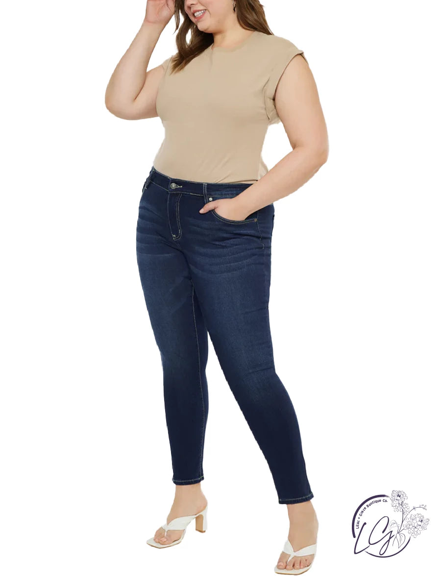 Curvy Sabrina Mid-Rise Super Skinny Jean by KanCan