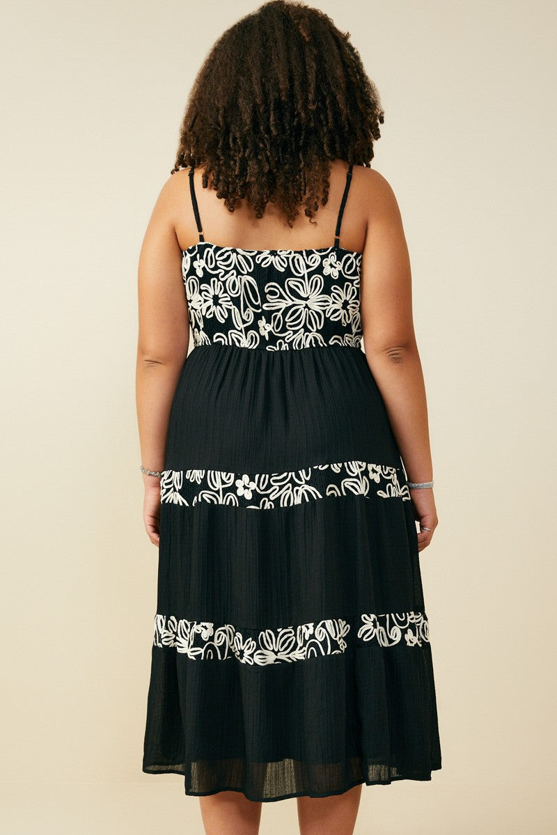 Curvy Everyday Floral Panel Dress
