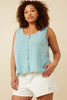 Curvy Fern & Button Knit Tank