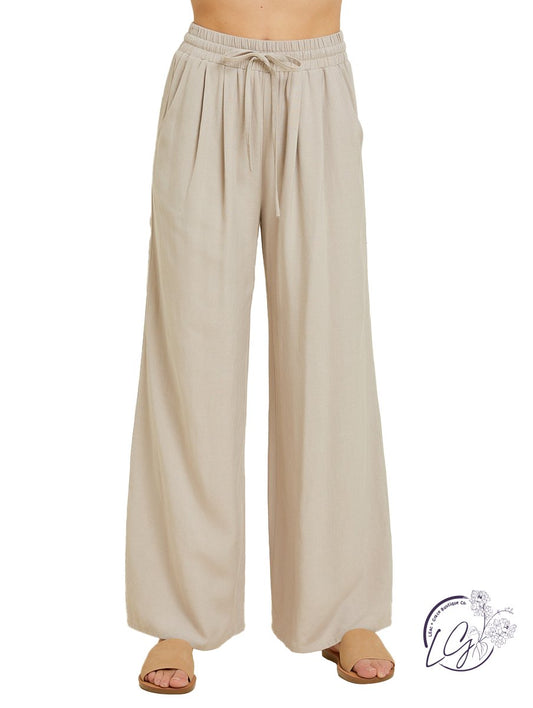 Airy Elegance Wide-Leg Trousers
