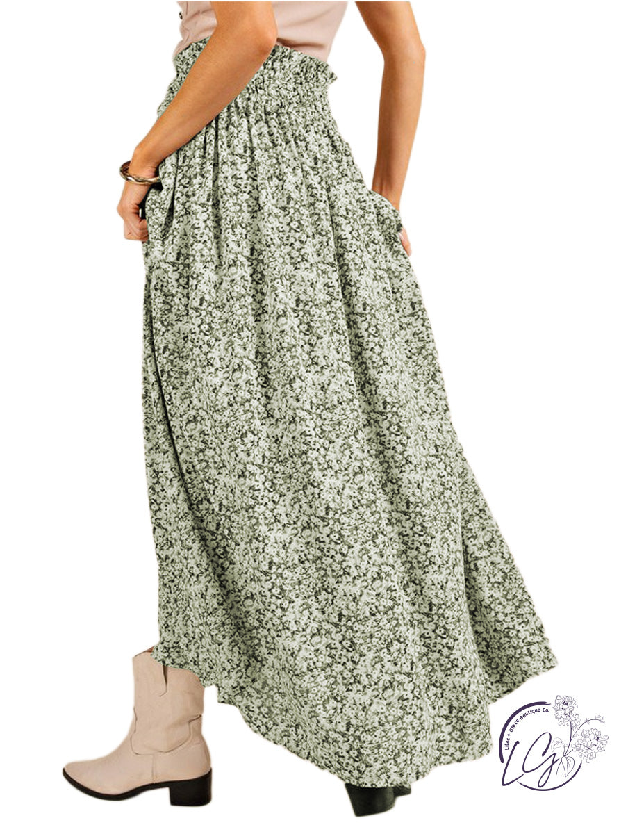 Smocked Serenade Midi Skirt