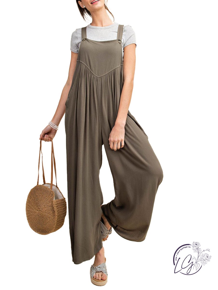 Urban Charm Crepe Overall Jumpsuit