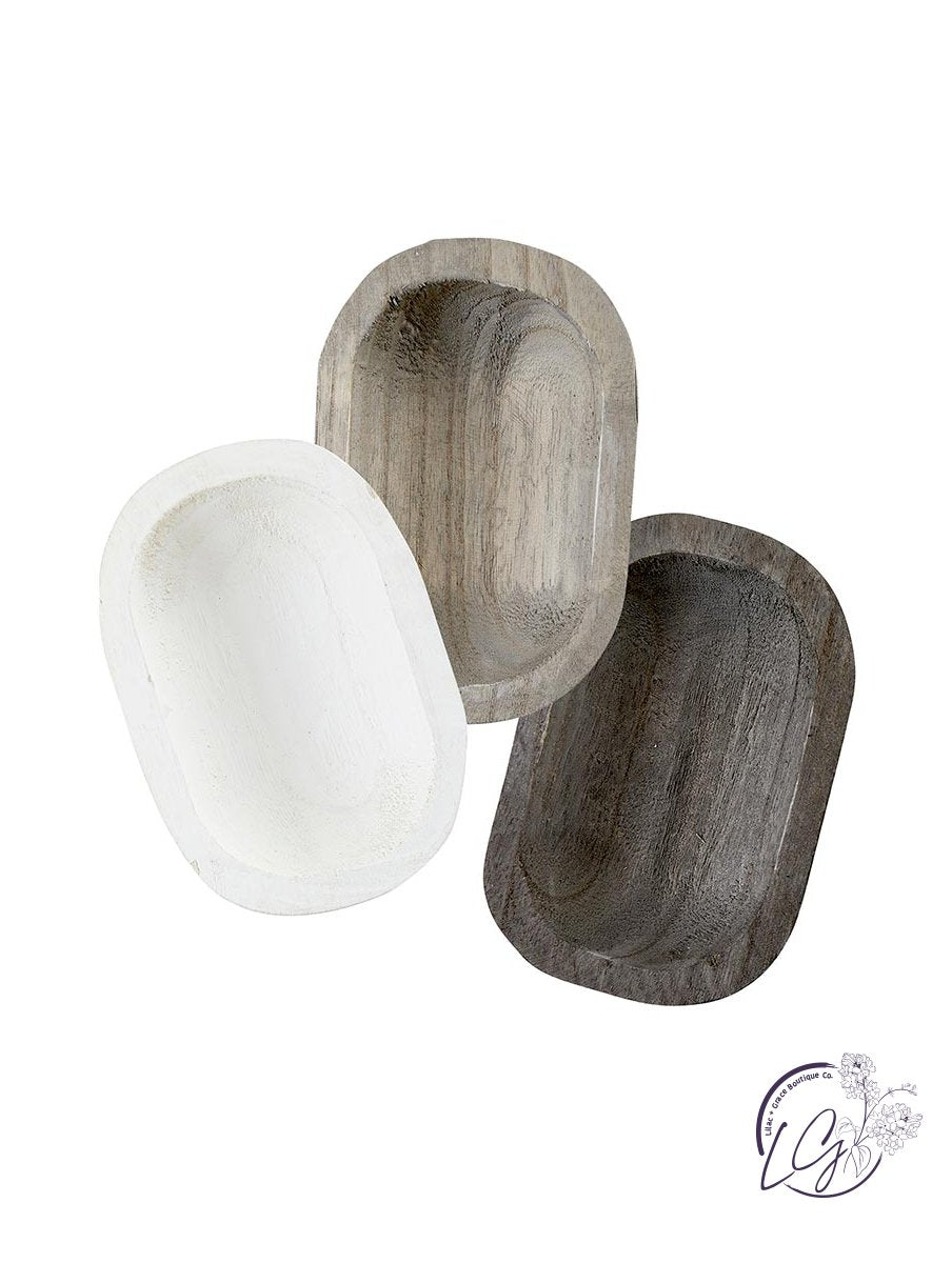 Paulownia Wood Snack Bowls - Set of 3