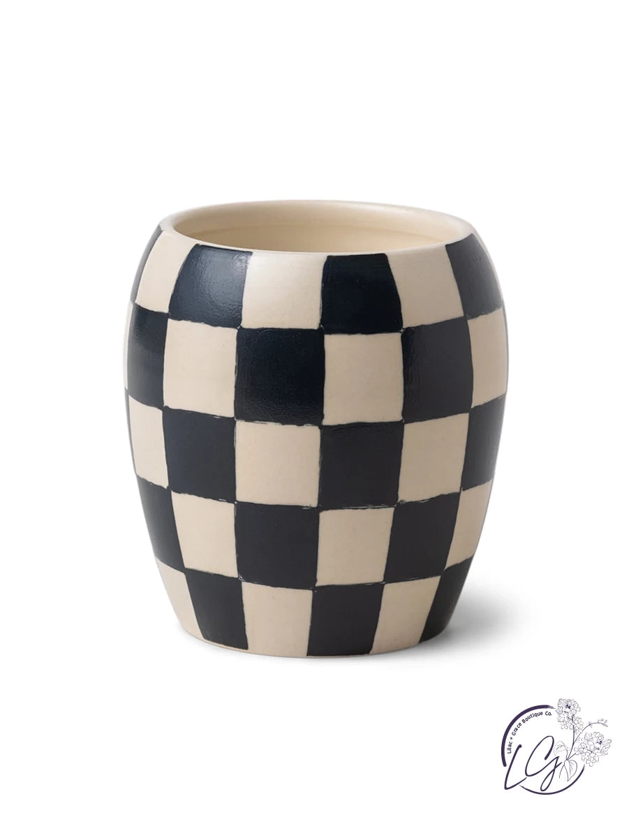 Checkmate Black Checkered Black Fig & Olive Candle