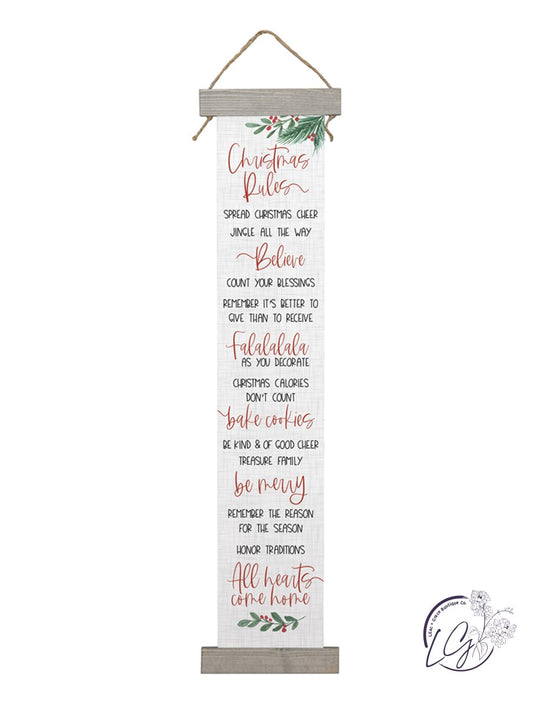 Christmas Rules - Long Hanging Canvas