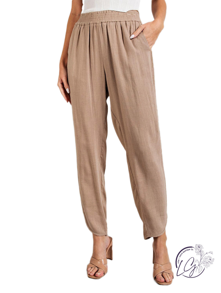 Island Adventure Smocked Linen Pants