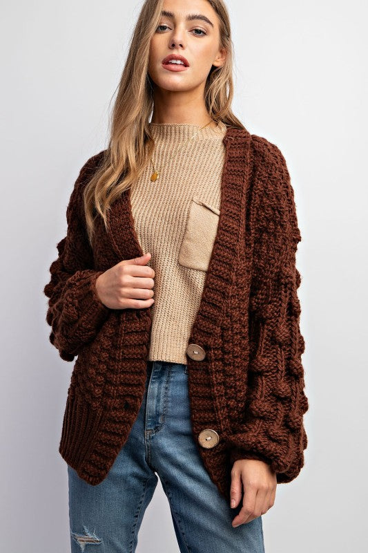 Curvy Sweet 3D Knit Cardigan