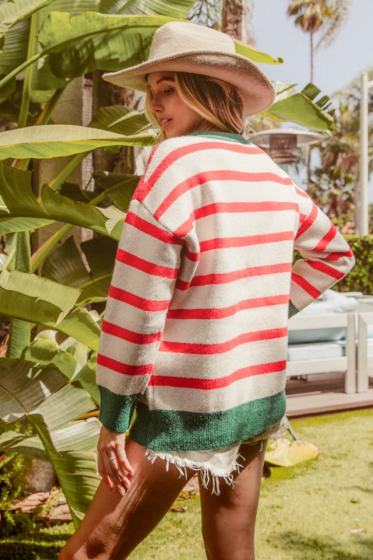 Merry & Bright Stripe Knit Top