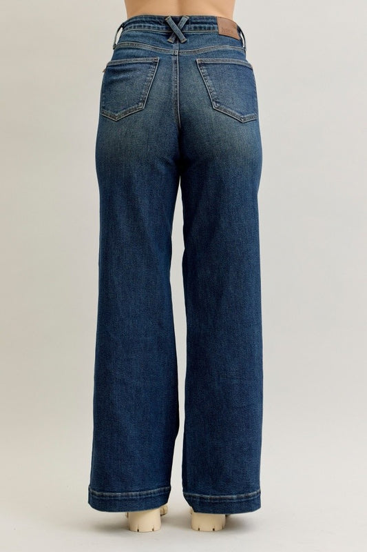 Retro High Rise Wide Leg Jeans by Judy Blue