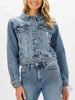 Rhinestone & Adventures Denim Jacket By Judy Blue