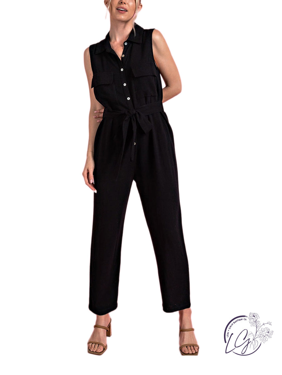 Pocketed Perfection Sleeveless Jumpsuit