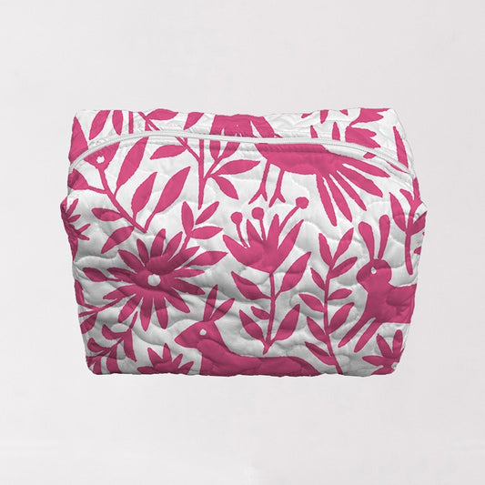 Piper Otomi Pink Quilted Large Makeup Bag