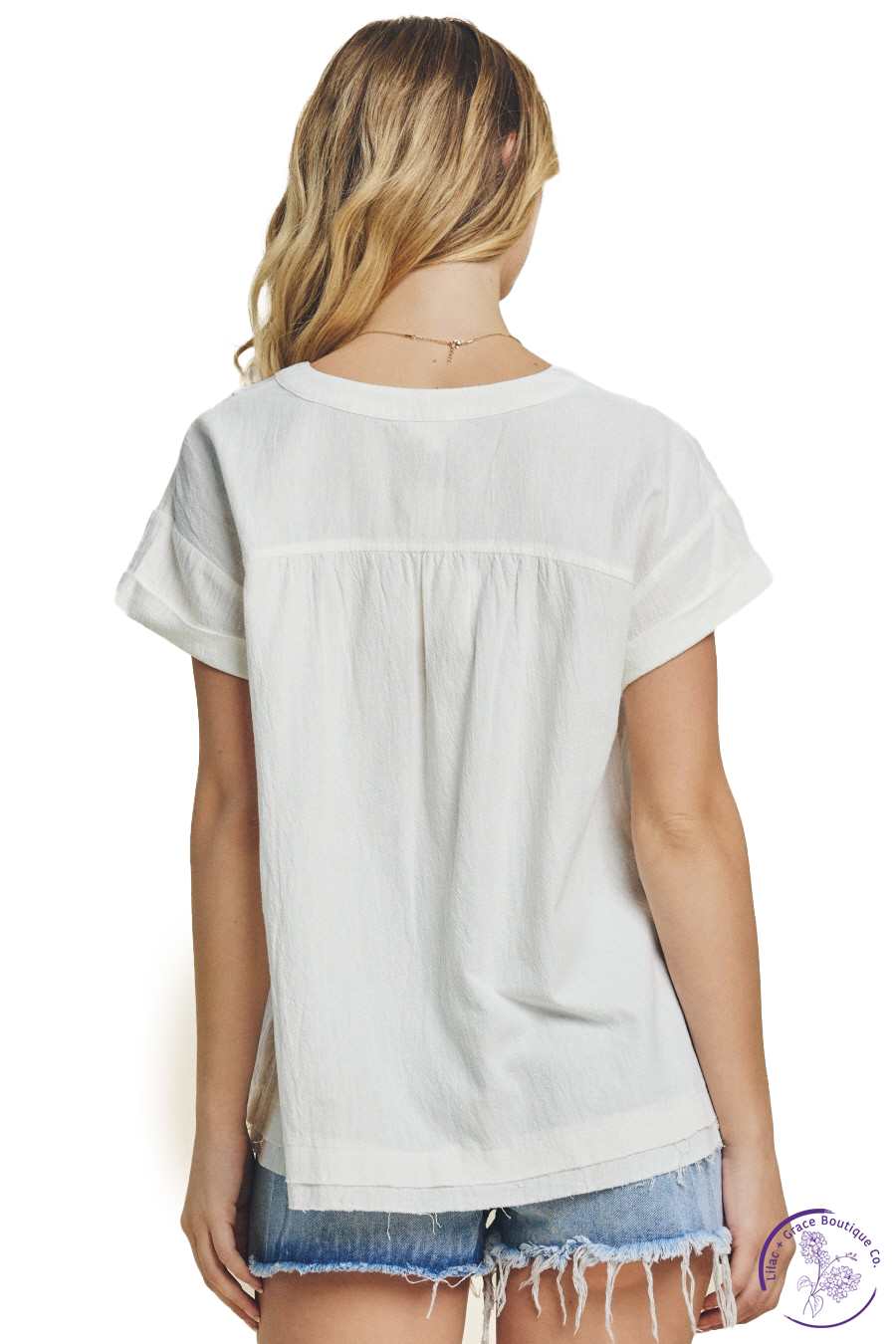 Off-White V-neck Blouse