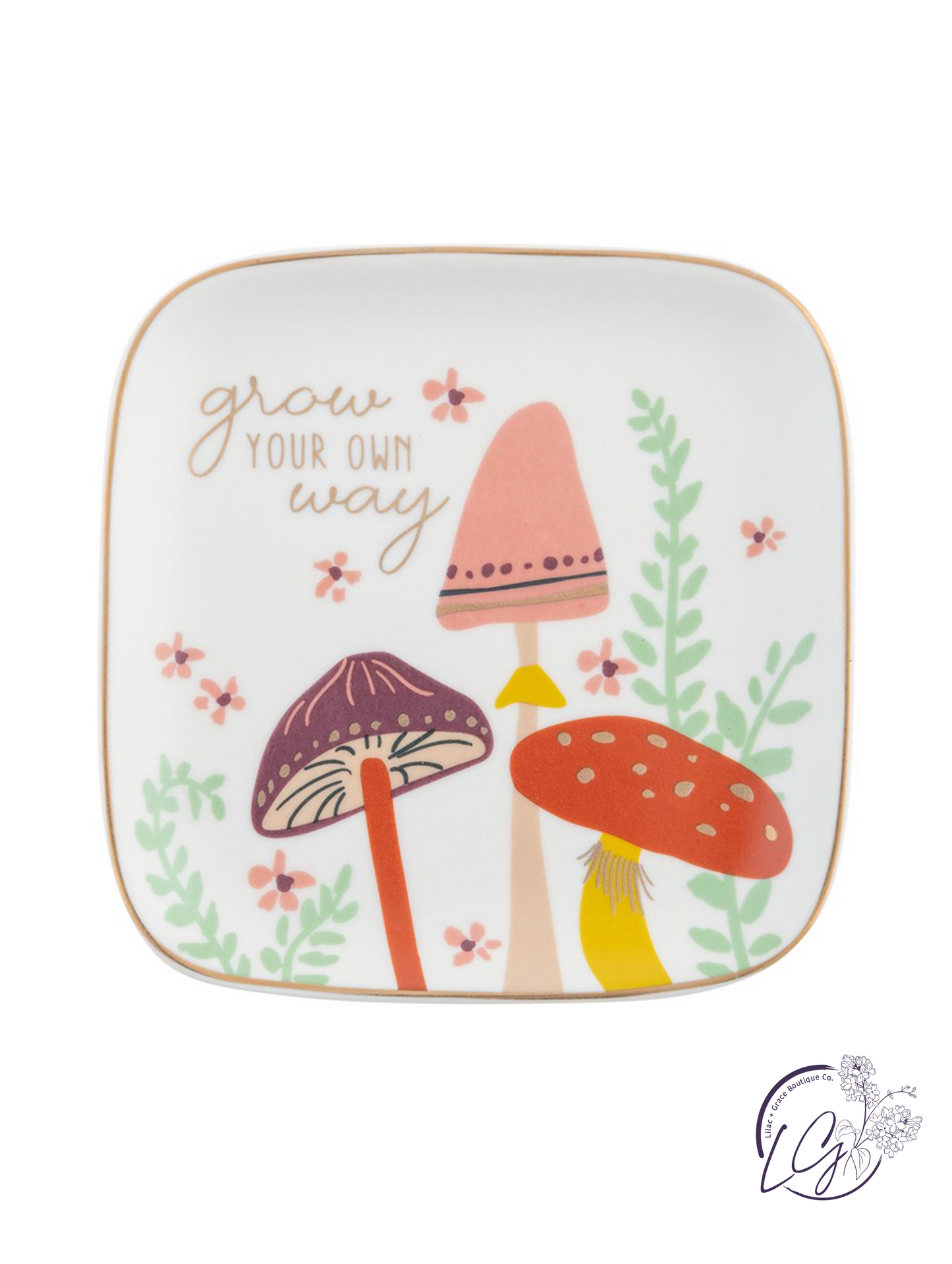 Flora Square Trinket Tray Large Mushroom