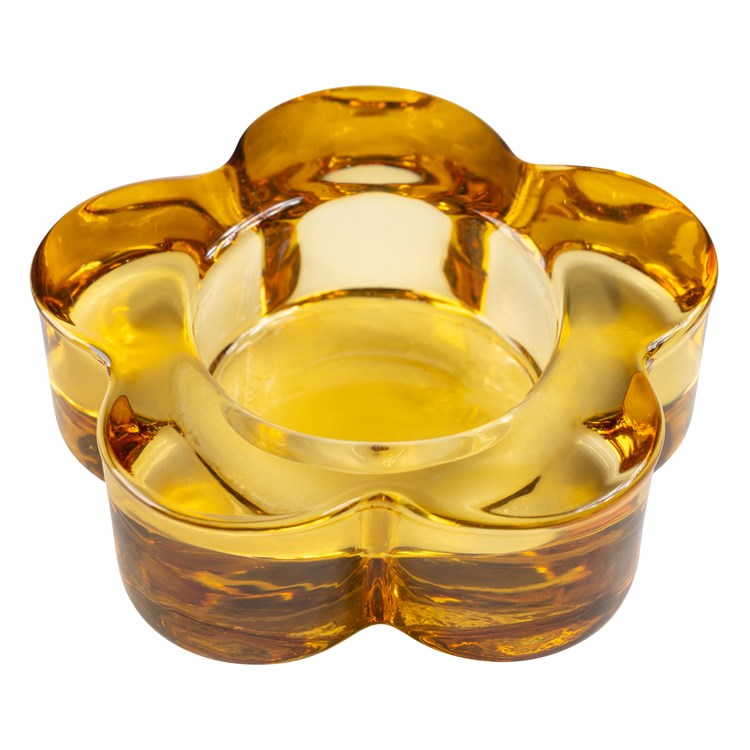 Glass flower tea light holder