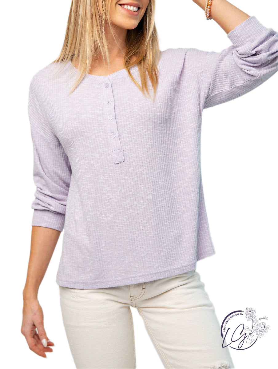 Comfy Chic Knit Slub Blouse