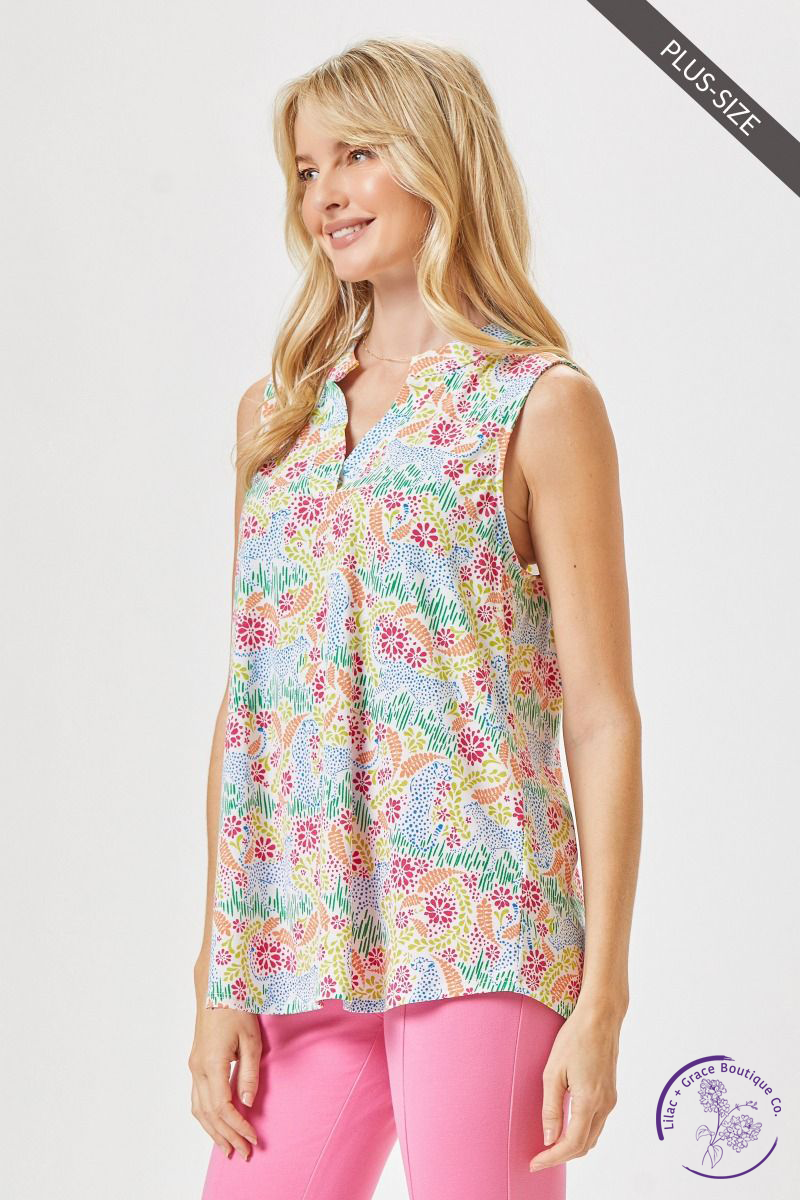 Curvy Mia Printed Lizzy Tank