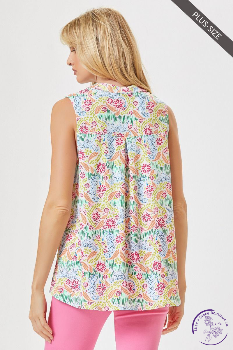 Curvy Mia Printed Lizzy Tank