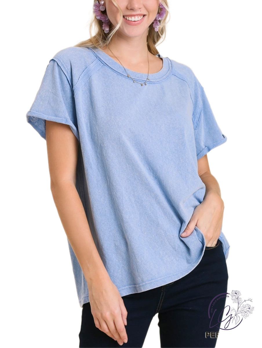 Mineral Wash Linen Blend Top