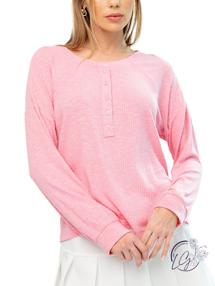 Comfy Chic Knit Slub Blouse