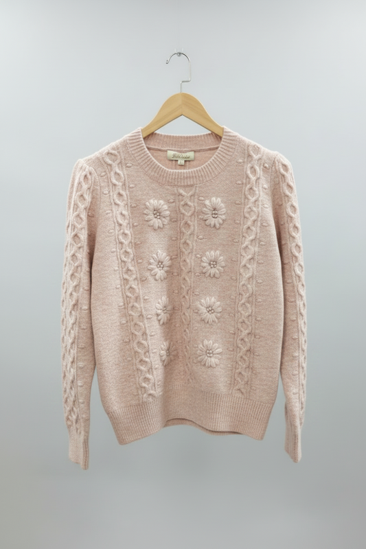 Rosy Cable Sweater
