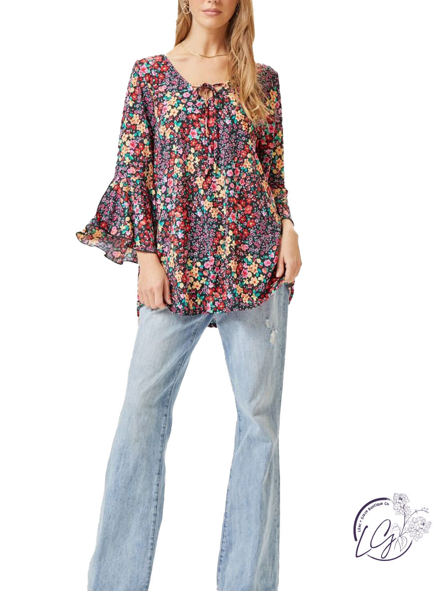 Petal Pout Waterfall Sleeve Top