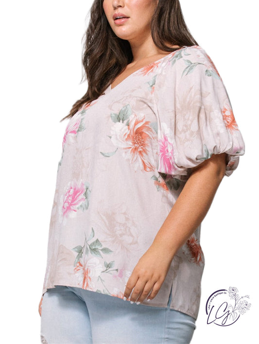 Curvy Sweet Floral Top