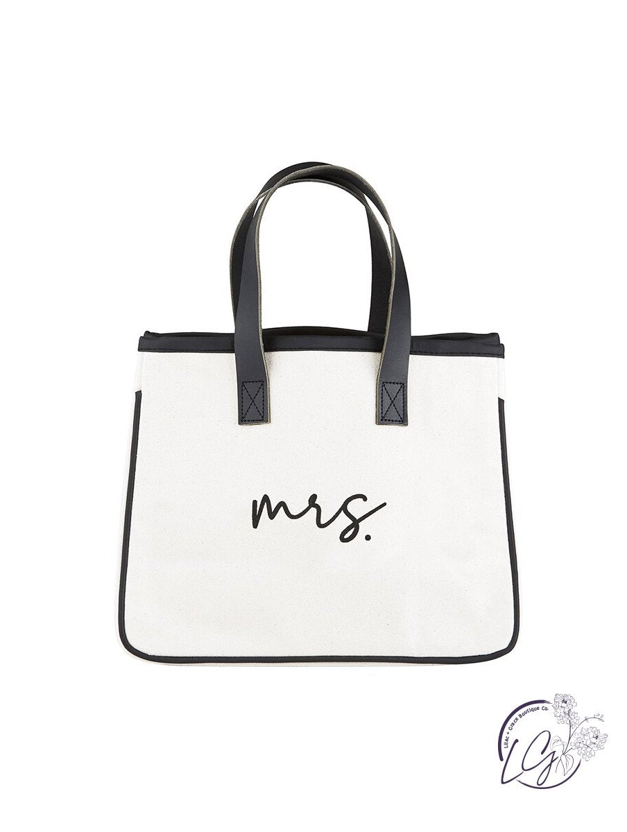 Mini Canvas Tote - Mrs.