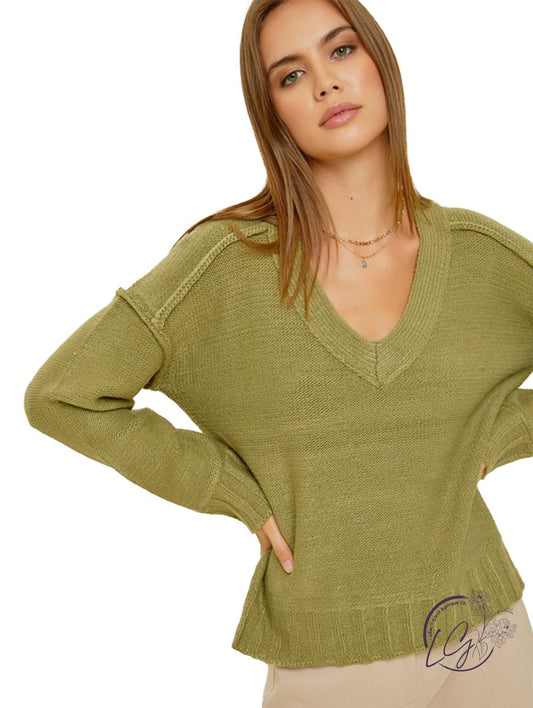 Casual Craze Raw Seam Sweater