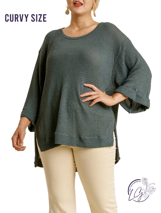 Curvy Greatest Chance 3/4 Sleeve Top