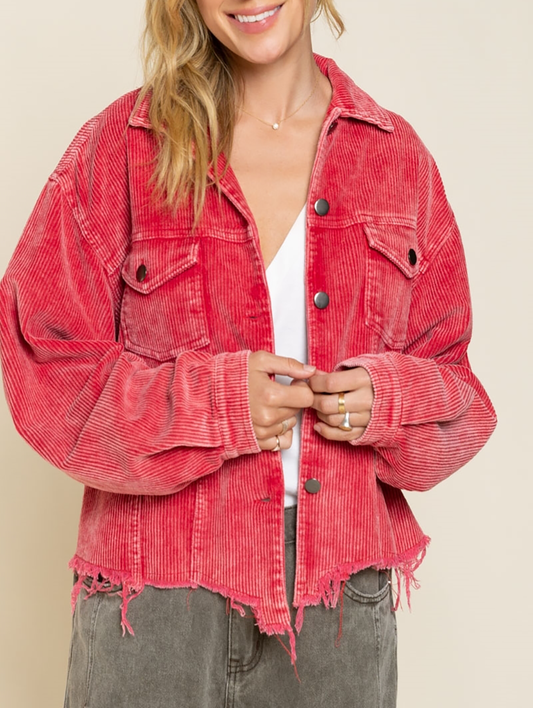 (Sale) Curvy Just Being Me Corduroy Jacket
