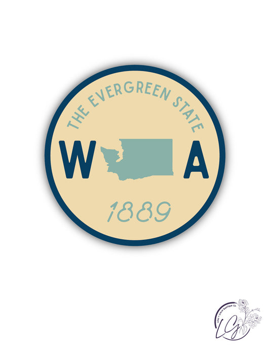 Washington State Circle Crest Sticker